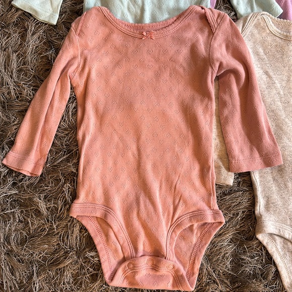 Carter's Baby Girls' Pointelle Long-Sleeve Bodysuits - Picture 2 of 6